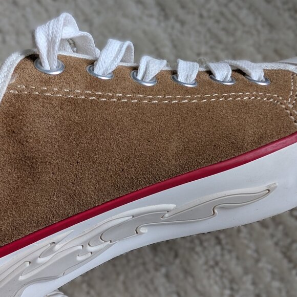 Sandro Paris Flame Suede Sneakers | EU 36 / US 5.5 | Beige & Red | NWT - Picture 9 of 9